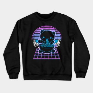 Ramen Cat Kawaii Retrowave Sunset 80s Aesthetic Crewneck Sweatshirt